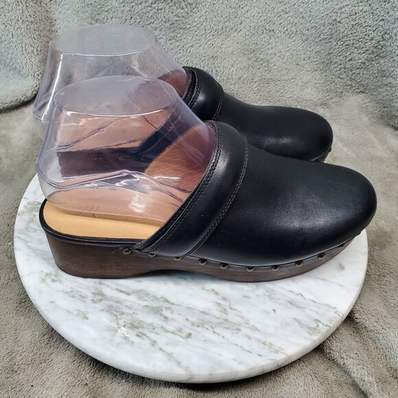Madewell Shoes Womens Size 6.5 The Cecily Black Leather Clogs - Picture 7 of 9